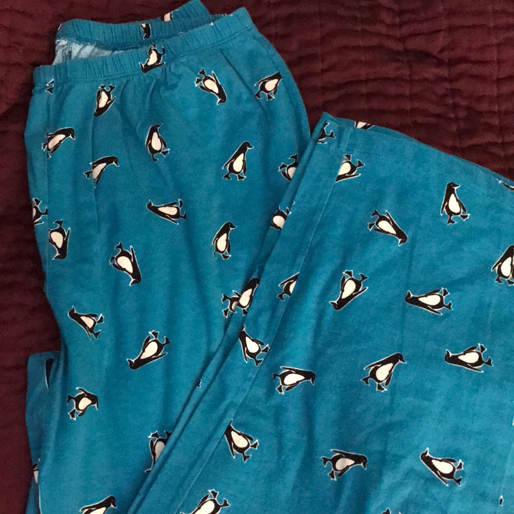 Teal penguin pj set